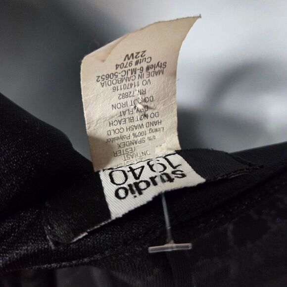 Studio 1940 Floral Dress 22W | Vintage Y2K Handkerchief Hem Layered Black Boho - Picture 3 of 8